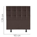Ver imagem 2 de Cabeceira Estofada Cama Box Solteiro 90cm Espanha Corino Marrom- Mabe Magazine