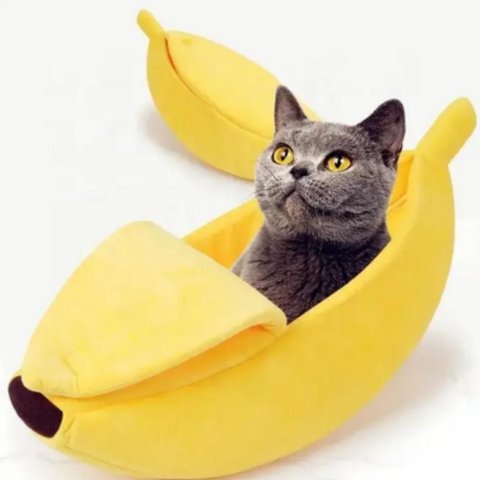 Caminha Pet Banana Casinha Cachorro Gato Pelucia Grande Almofada Portatil Toca Confortavel Viagem