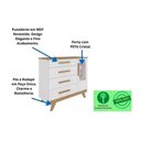 Ver imagem 3 de Cômoda Infantil Retrô Peroba em 100% Mdf Branco com Amêndoa