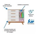 Ver imagem 5 de Cômoda Infantil Retrô Peroba em 100% MDF Branco com Amêndoa