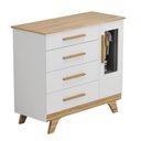 Ver imagem 2 de Cômoda Infantil Retrô Peroba em 100% Mdf Branco com Amêndoa