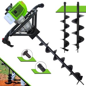 Perfurador de Solo À Gasolina Menegotti Mps52 52cc 1,7hp + Kit Brocas 80x10 80x15 e 80x20