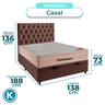 Cama Box Bau + Colchão Casal Ortobom Molas Ensacadas Airtech + Cabeceira Estofada - 3