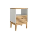 Ver imagem 2 de Mesa de Cabeceira Solteiro Mb 1041 C/ 1 Gaveta Mel/off White - Movelbento