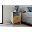 Ver imagem 1 de Mesa de Cabeceira Solteiro Mb 1041 C/ 1 Gaveta Mel/off White - Movelbento