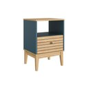 Ver imagem 4 de Mesa de Cabeceira Solteiro Mb 1041 C/ 1 Gaveta Mel/off White - Movelbento