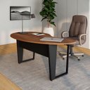 Ver imagem 6 de Mesa Escrivaninha Linear Orgânica em MDP e Metal 175x92cm Corporate F5 Marrom/Nogal/Preto
