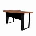 Ver imagem 4 de Mesa Escrivaninha Linear Orgânica em MDP e Metal 175x92cm Corporate F5 Marrom/Nogal/Preto