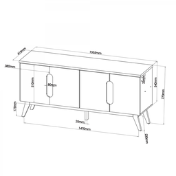 Buffet Vintage 4 Portas 2 Prateleiras Internas Mel/off White - 4