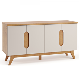 Buffet Vintage 4 Portas 2 Prateleiras Internas Mel/off White - 2