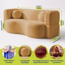 Ver imagem 4 de Sofá Cama Bolge 1,88m Xpand Tech Tecido Bouclê Caramelo Cama Inbox