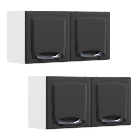 Kit 2 Armários Aéreos Multiuso Itatiaia Aço 2 Portas New Premium Cozinha e Área de Serviço