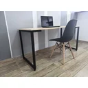 Ver imagem 5 de MESA DE ESCRITÓRIO INDUSTRIAL 100X50CM MADEIRA E PÉ EM L FERRO PINUS 30MM