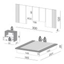 Ver imagem 3 de Kit Quarto Casal Base Cama Cabeceira e 2 Mesas de Cabeceira Mdf Off White Freijó Dalla Costa