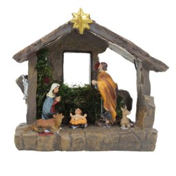 Presépio de Natal Realista em Resina Iluminado Fita de Led 20cm - 1