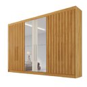 Ver imagem 2 de Guarda Roupa 6 Portas 4 Portas Ripadas Potente com Espelho 100% Mdf Peroba Off White - Móveis Europa