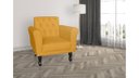 Ver imagem 4 de Kit 2 Poltronas Decorativa Classic Couro Amarelo Pés Madeira Mz Decor