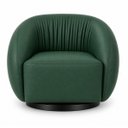 Ver imagem 3 de Kit 2 Poltrona Giratória 360° Orgânica Bouclé Sala Nuvem:Courino Sintético/ Verde