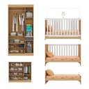 Ver imagem 5 de Quarto de Bebê Completo Berço Americano 3 em 1 Colchão Teddy Multimóveis Mp4668 Madeirado/off