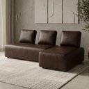 Ver imagem 2 de Sofa Modular 2 Lugares e Chaise Block Pes Madeira Courino Tcs 721 Moll