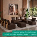 Ver mais imagens de Sofa Modular 2 Lugares e Chaise Block Pes Madeira Courino Tcs 721 Moll
