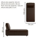 Ver imagem 4 de Sofa Modular 2 Lugares e Chaise Block Pes Madeira Courino Tcs 721 Moll