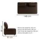 Ver imagem 3 de Sofa Modular 2 Lugares e Chaise Block Pes Madeira Courino Tcs 721 Moll