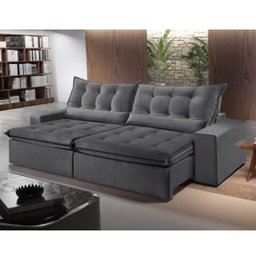 Sofá Retrátil e Reclinável 2,50cm com Pillow e Molas Ensacadas Montebello - Movenzo Estofados - 1