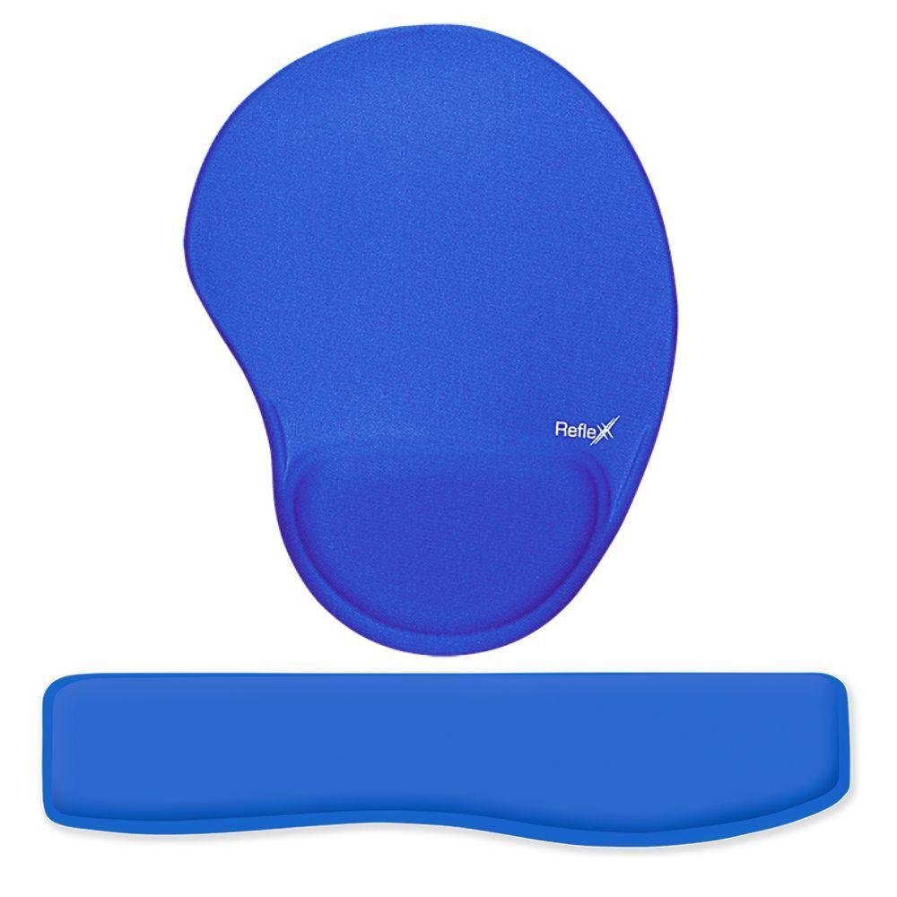 Kit Ergonômico Mouse Pad + Apoio de Pulso para Teclado Azul - Reflex