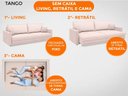 Ver imagem 3 de Sofá Tango 2,40m sem Caixa, Retrátil e Reclinável Velosuede Areia - Netsofás