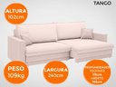 Ver mais imagens de Sofá Tango 2,40m sem Caixa, Retrátil e Reclinável Velosuede Areia - Netsofás