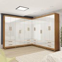 Ver imagem 1 de Closet Casal Duplo Lu 12PTS 8 Gavetas sem Espelho com Pés Quadrados Carioca Móveis