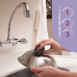 Esponjas limpeza de aço inox brilho 3 peças - Simplo - 5