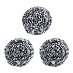 Esponjas limpeza de aço inox brilho 3 peças - Simplo