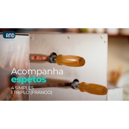 Churrasqueira Rotativa A Gás GLP 5 Espetos Aço Inox Anodilar - 4