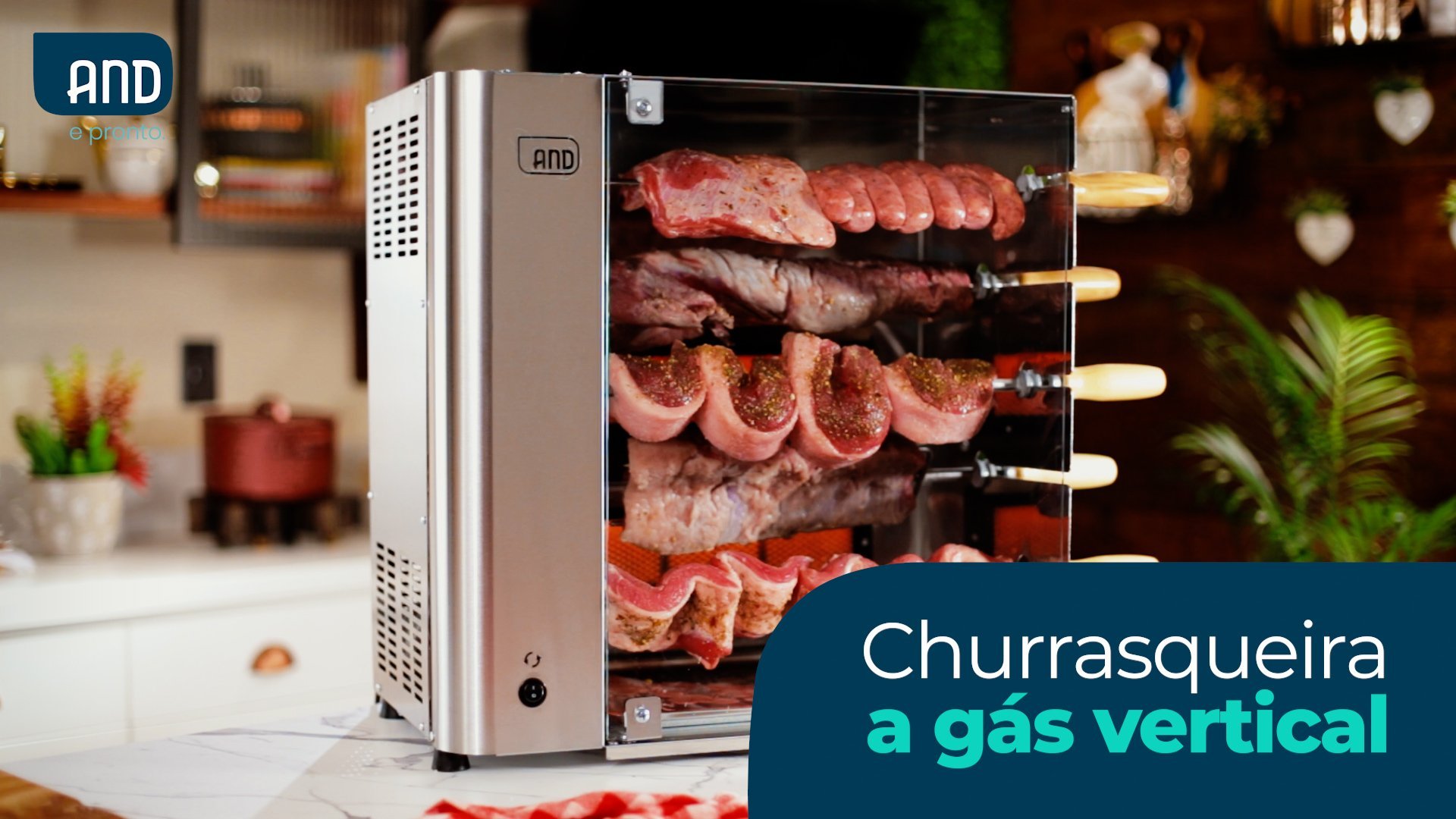 Churrasqueira Rotativa A Gás GLP 5 Espetos Aço Inox Anodilar - 2