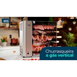 Churrasqueira Rotativa A Gás GLP 5 Espetos Aço Inox Anodilar - 2