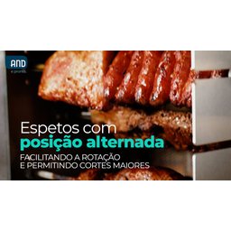 Churrasqueira Rotativa A Gás GLP 5 Espetos Aço Inox Anodilar - 6