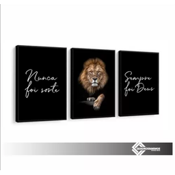 quadro decorativo frase leao QUADROS E MIMOS  - Decoração Para Sala Moderno - Qu  - 4