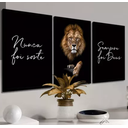 Ver imagem 1 de quadro decorativo frase leao QUADROS E MIMOS - Decoração Para Sala Moderno - Qu