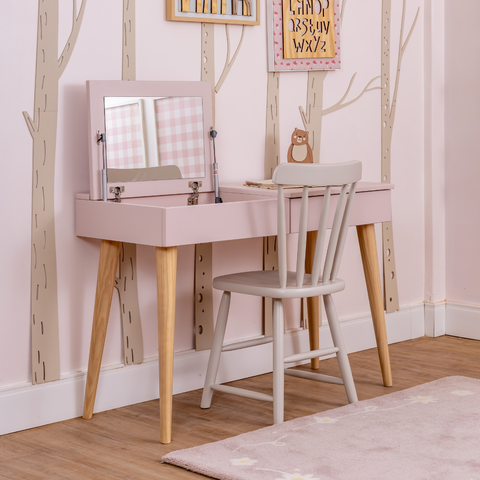 Escrivaninha Infantil com Espelho e Gaveta Linha Kids Quater