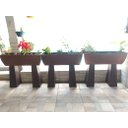 Ver imagem 3 de Vaso Planta 100x30 Jardineira Floreira Suporte Polietileno BGPLASTICOS V5100S MARROM MADEIRA 015