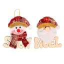 Ver imagem 1 de Kit 6 Placas de Natal Papai Noel e Boneco de Neve Natalino 11,5cm