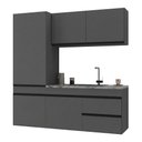Ver imagem 1 de Cozinha Modulada Compacta Suspensa 181,5cm Milano Multimóveis Mp2412 Cinza