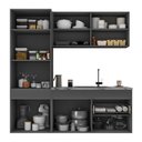 Ver imagem 2 de Cozinha Modulada Compacta Suspensa 181,5cm Milano Multimóveis Mp2412 Cinza