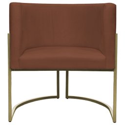 Kit 2 Poltronas Decorativa Recepção Luna Suede Cores Base de Ferro Champagne - 5