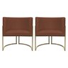 Kit 2 Poltronas Decorativa Recepção Luna Suede Cores Base de Ferro Champagne - 1