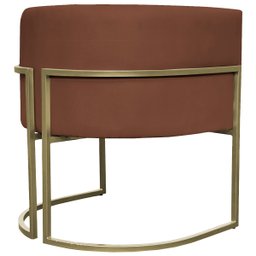 Kit 2 Poltronas Decorativa Recepção Luna Suede Cores Base de Ferro Champagne - 7