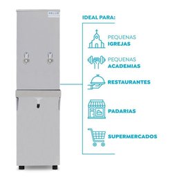 Bebedouro Purificador Industrial Blue Coluna 2 Torneiras Gelada 25l Pic25l220vg-2t Inox 220v - 3