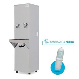 Bebedouro Purificador Industrial Blue Coluna 2 Torneiras Gelada 25l Pic25l220vg-2t Inox 220v - 4
